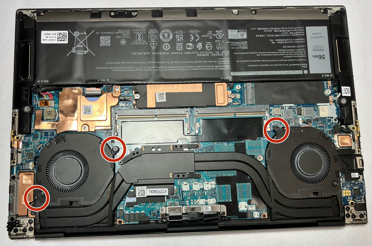 Internal Photo of Dell XPS 15 9510 Precision 5560 CPU Fan original (XPS 15 9510)